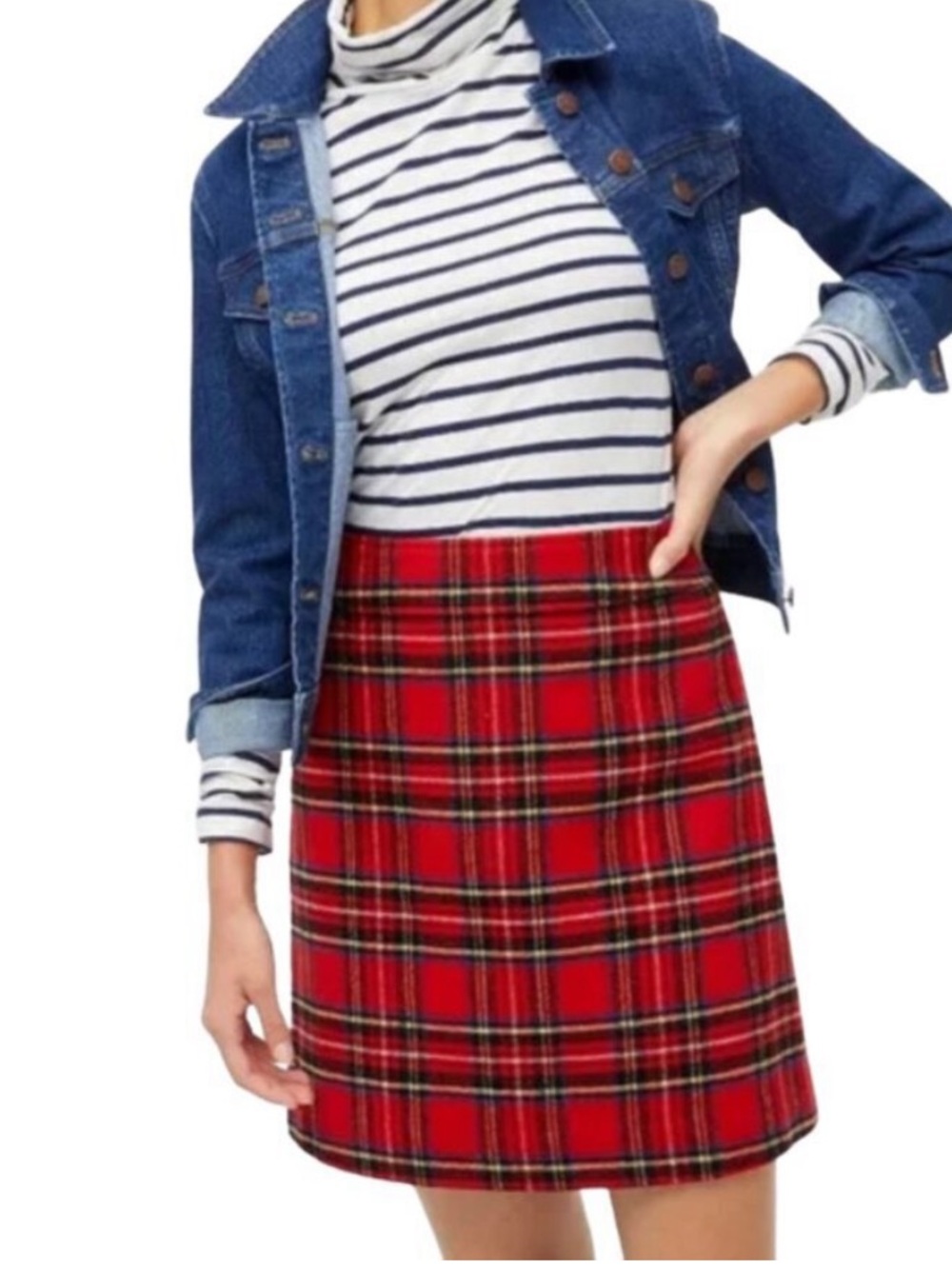 J. Crew factory Red Plaid Pencil Skirt size 4